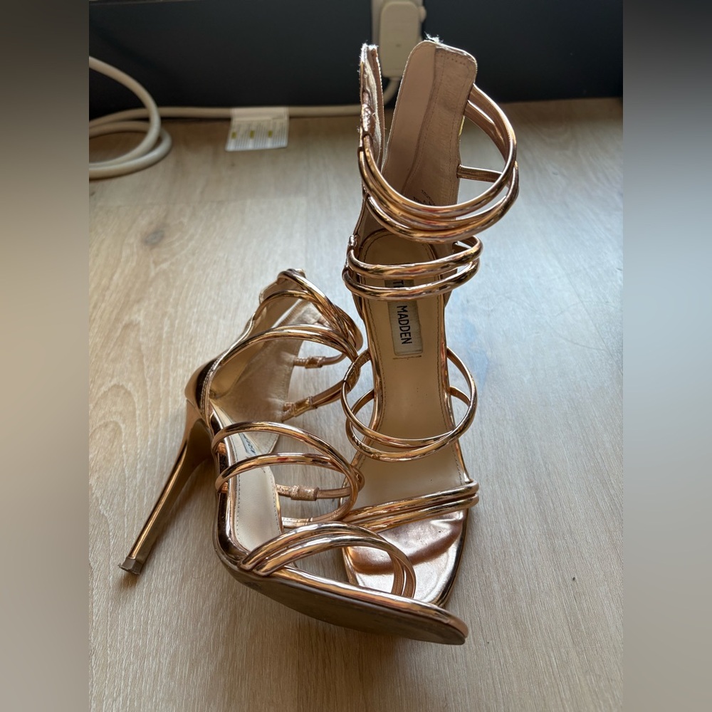 Aldo Rose Gold Strappy Heels